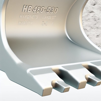 Dentes de caçamba de escavadeira com dureza HB 480-530 com largura padrão e dureza 3-5